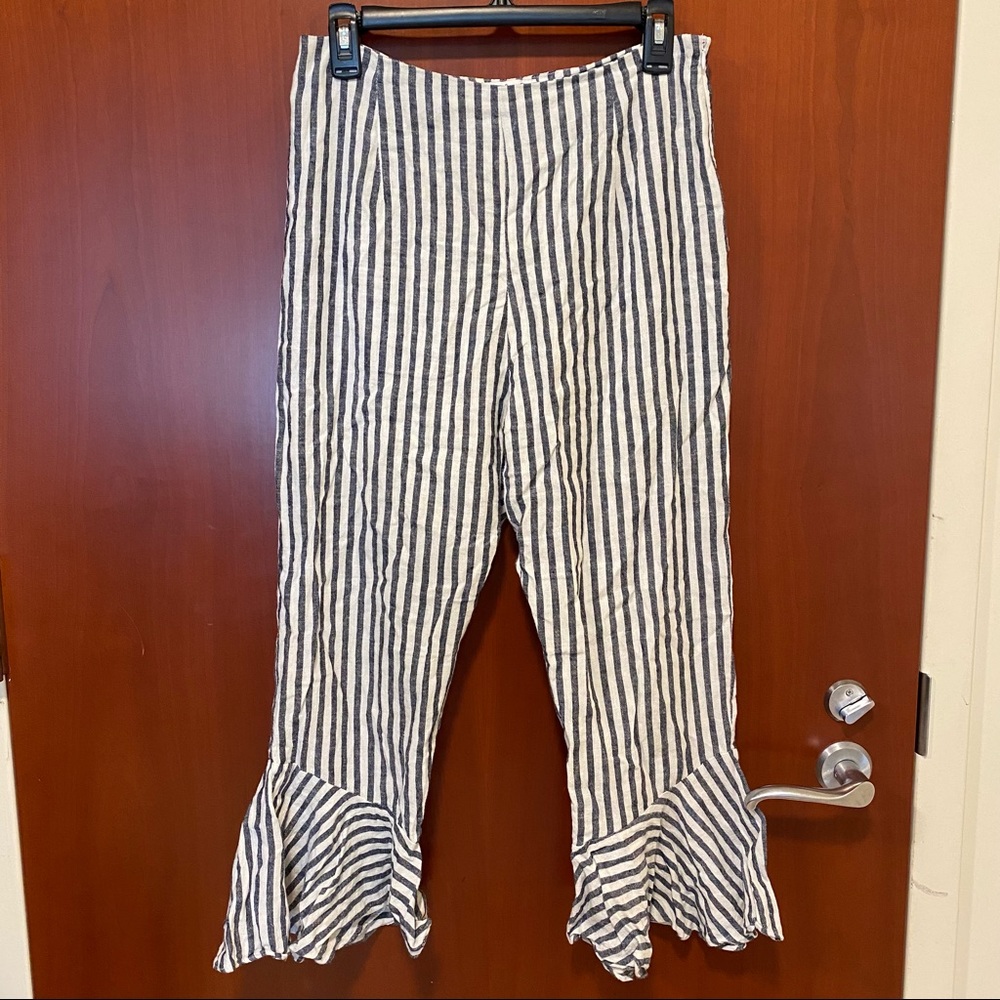 Linen flare capris